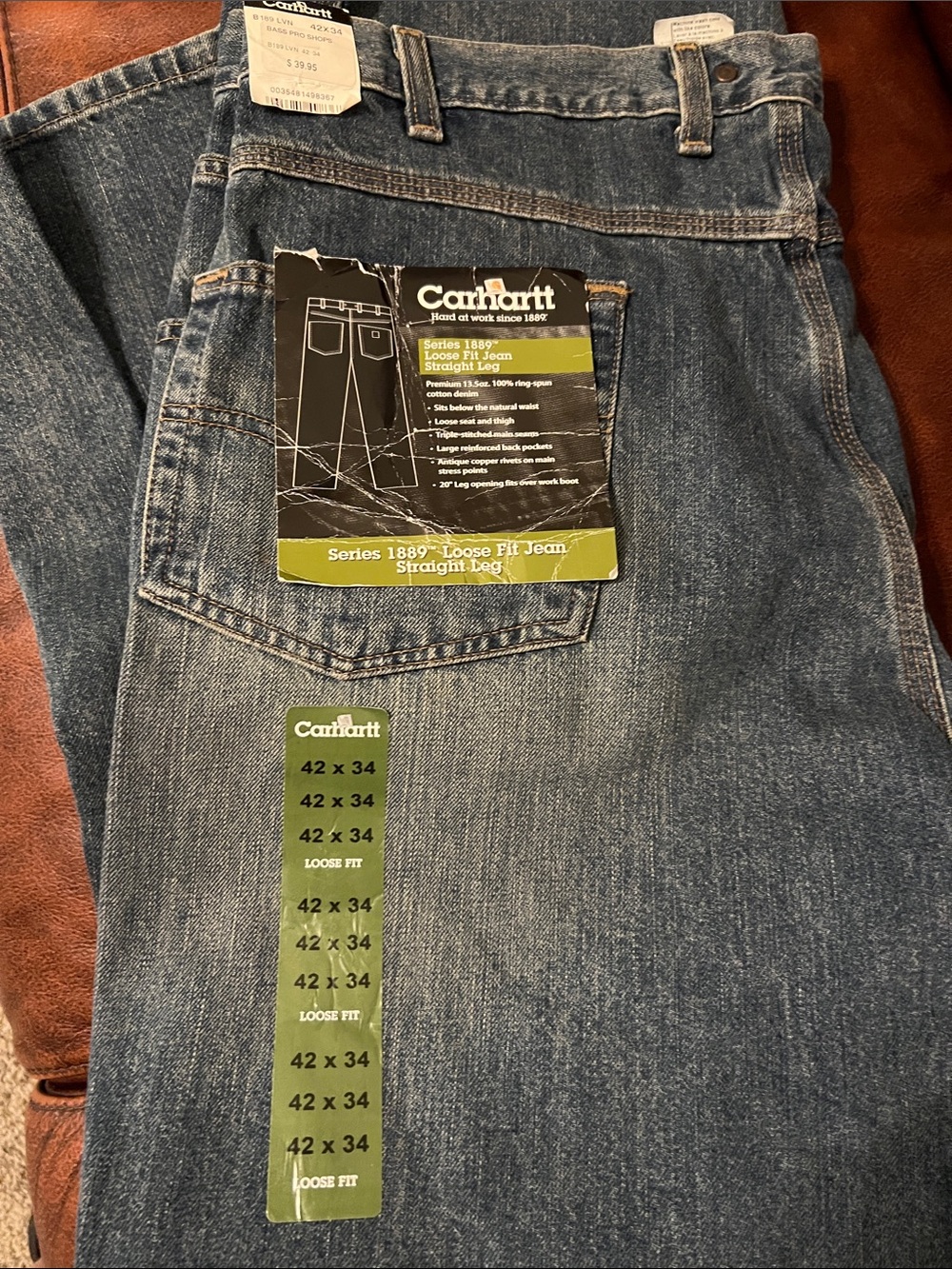 Carhartt Men's Relaxed Straight Leg Jeans in Blue Denim